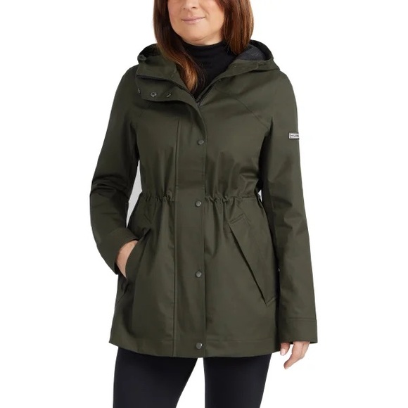 Hunter Jackets & Blazers - Hunter Olive Green Hooded Rain Jacket